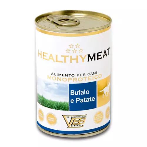 HEALTHY MEAT BIVALY 95% monoproteines paté, burgonyával, felnőtt kutyáknak, 400 G KONZERV