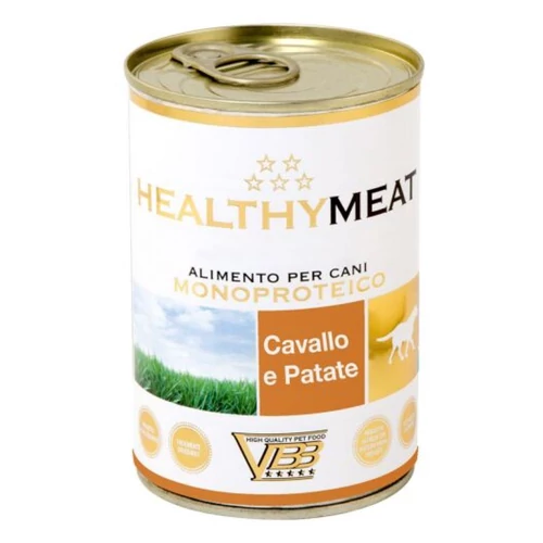 HEALTHY MEAT LÓ 95% monoproteines és gabonamentes paté, felnőtt kutyáknak, 400 g konzerv ultra prémium