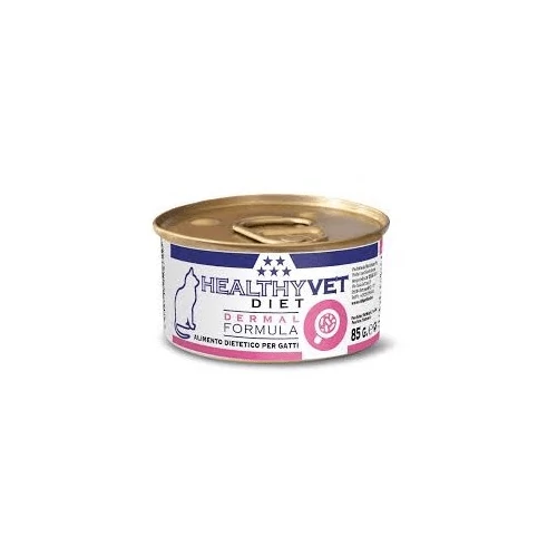 HEALTHY VET DIET CAT DERMAL - bőr támogatására, felnőtt macskáknak, 85 g konzerv szuper prémium