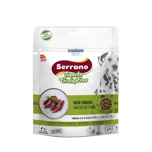 Serrano Snacks Gabonamentes Jutalomfalat Kutyáknak Kacsahússal 150 g, szuper prémium