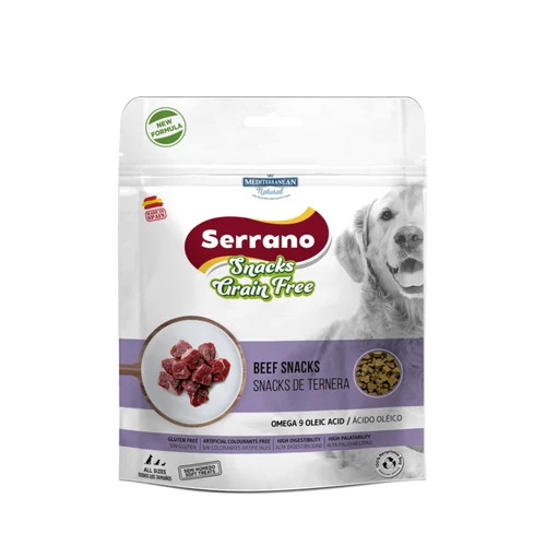 Serrano Snacks Gabonamentes Jutalomfalat Kutyáknak Marhahússal 150 g, szuper prémium