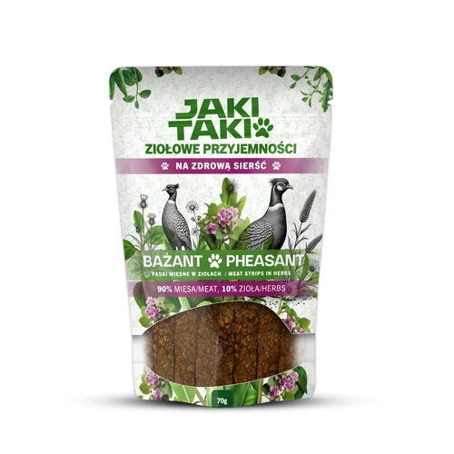 Jaki Taki Herbal Delights Fácáncsíkok-hozzáadott gyógynövényekkel-az egészséges szőrzetért kutyáknak 