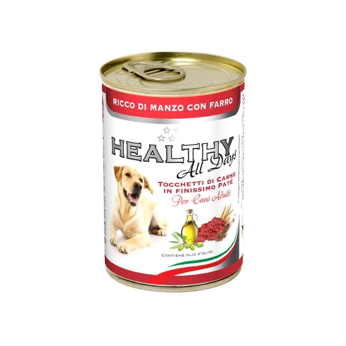 Healthy All Days Konzerv Paté Marha és Tönkölybúza 400 g, prémium konzerv