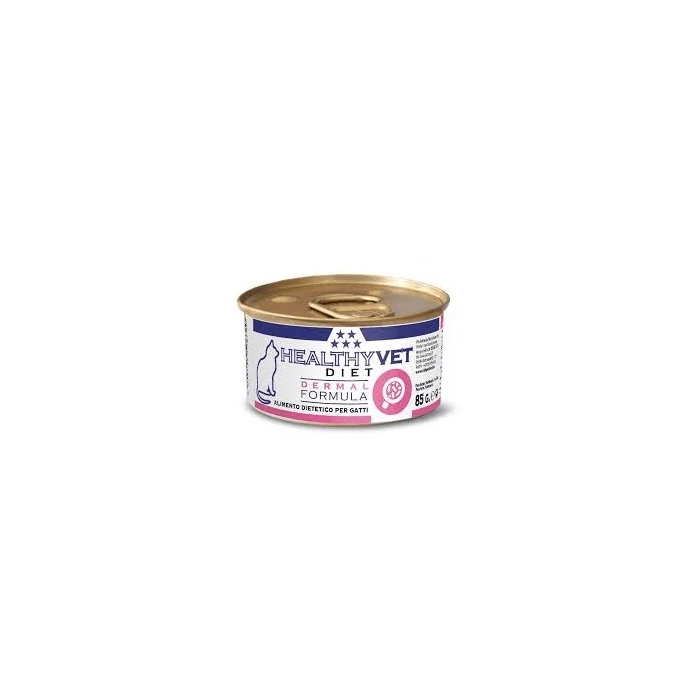 HEALTHY VET DIET CAT DERMAL - bőr támogatására, felnőtt macskáknak, 85 g konzerv szuper prémium