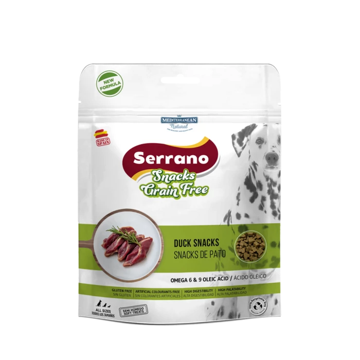 Serrano Snacks Gabonamentes Jutalomfalat Kutyáknak Kacsahússal 150 g, szuper prémium