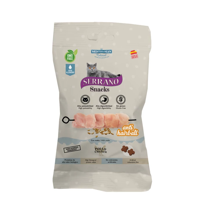 Serrano Snacks Macskáknak Anti Hairball Szőrlabda Ellen Csirkével 50 g