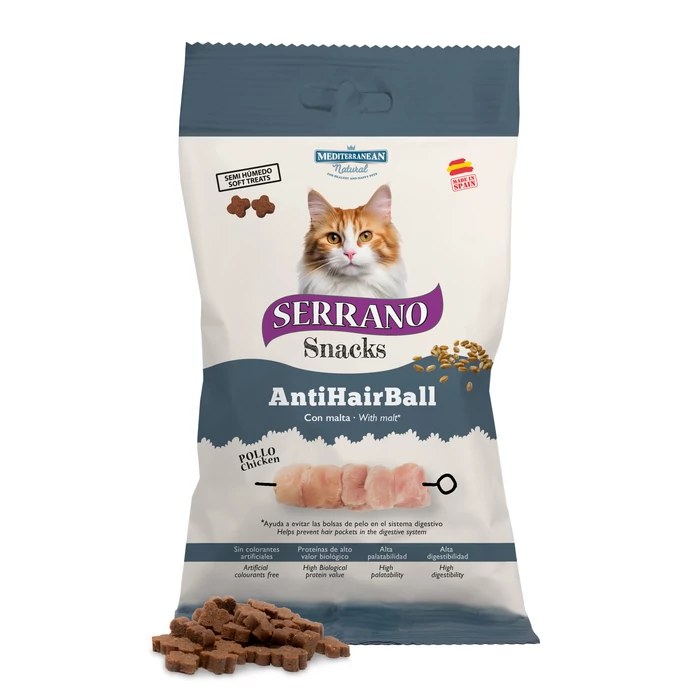 Serrano Snacks Macskáknak Anti Hairball Szőrlabda Ellen Csirkével 50 g