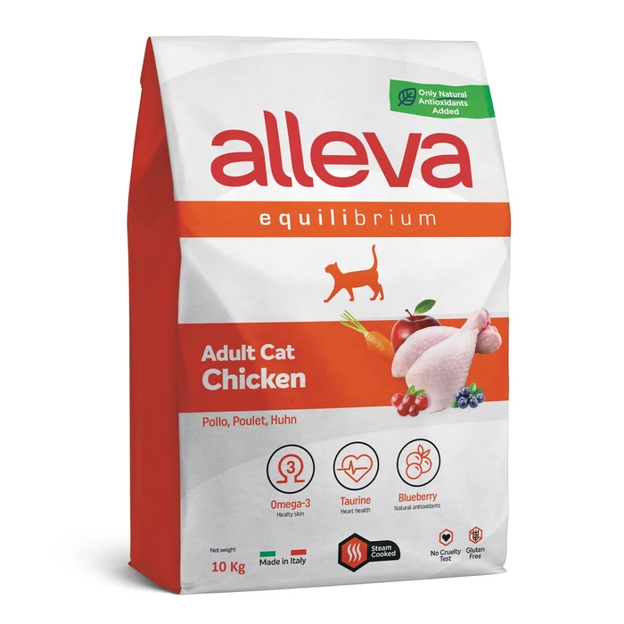 Alleva Equilibrium Felnőtt Macskáknak Csirke 10 kg, gluténmentes