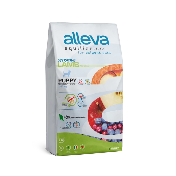 Alleva Equilibrium - Bárányhúst tartalmazó táp érzékeny kutyák részére - Kis- és közepes testű kölyökkutyáknak - 2kg