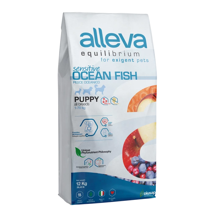 Alleva Equilibrium - Tengeri halat tartalmazó táp érzékeny kutyák részére - Kölyökkutyáknak - 12kg