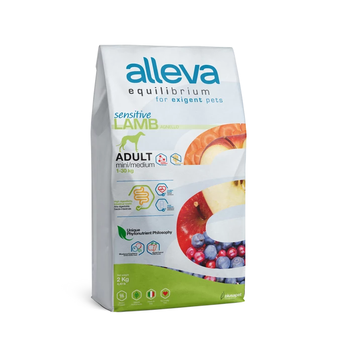 Alleva Equilibrium - Bárányhúst és tengeri halat tartalmazó táp érzékeny kutyák részére - Kis- és közepes testű felnőtt kutyáknak - 2kg