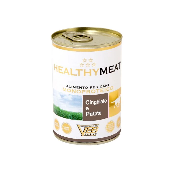 HEALTHY MEAT VADDISZNÓ 94% monoproteines paté, burgonyával, felnőtt kutyáknak, 400 g konzerv