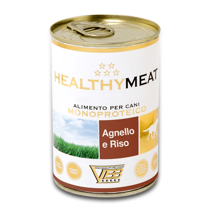 HEALTHY MEAT BÁRÁNY 95% monoproteines paté, rizzsel, felnőtt kutyáknak, 400 g konzerv