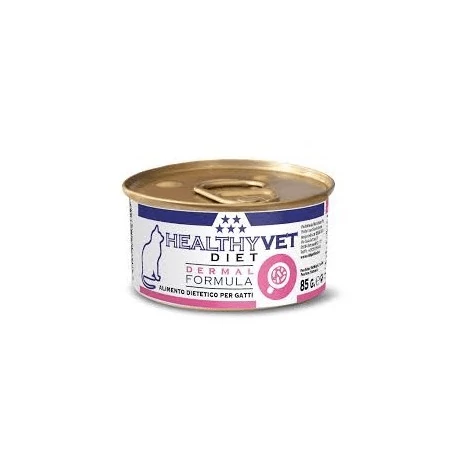 HEALTHY VET DIET CAT DERMAL - bőr támogatására, felnőtt macskáknak, 85 g konzerv