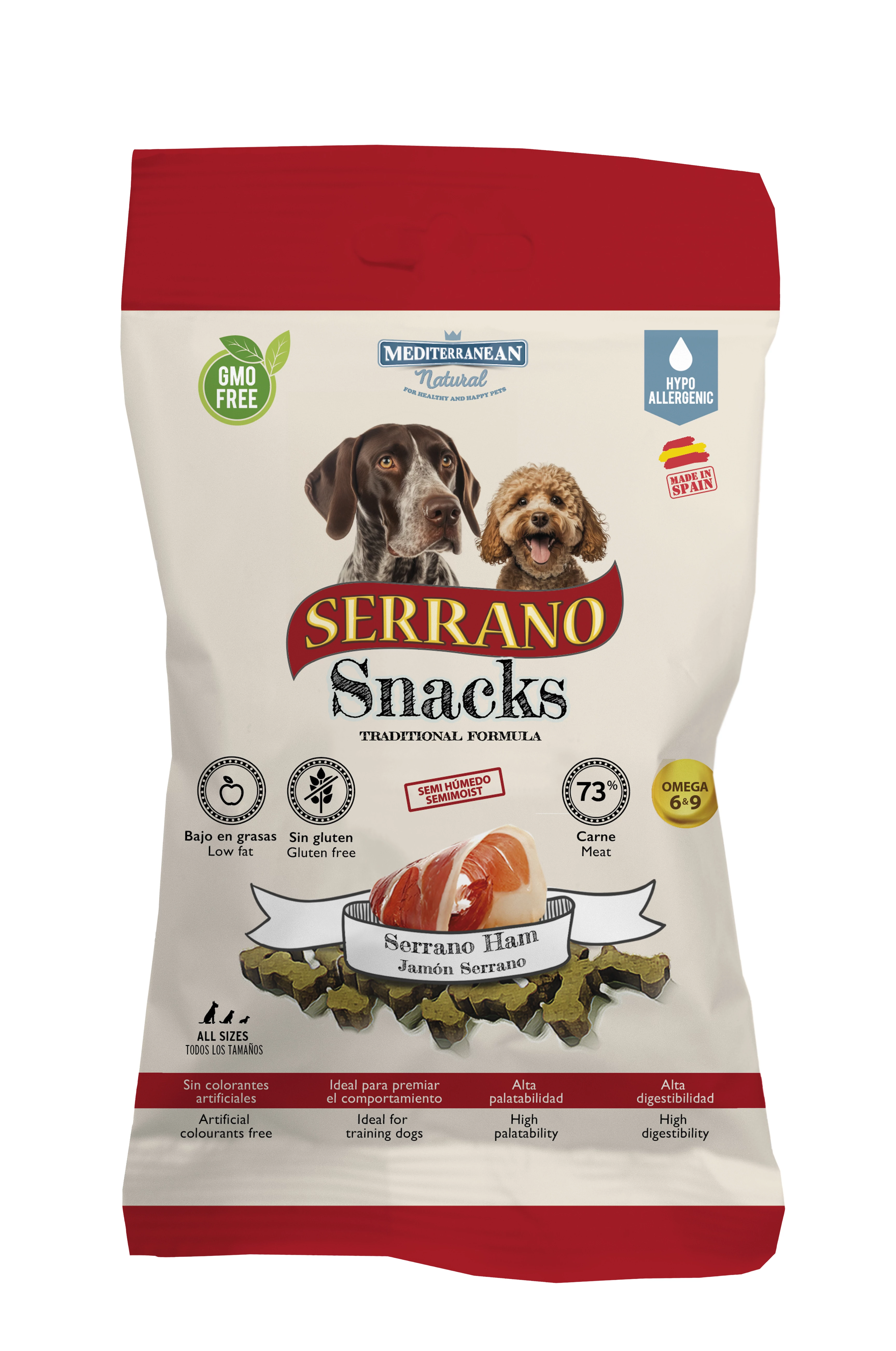Serrano Snacks Kutyáknak Serrano Sonkával Hipoallergén 100 g
