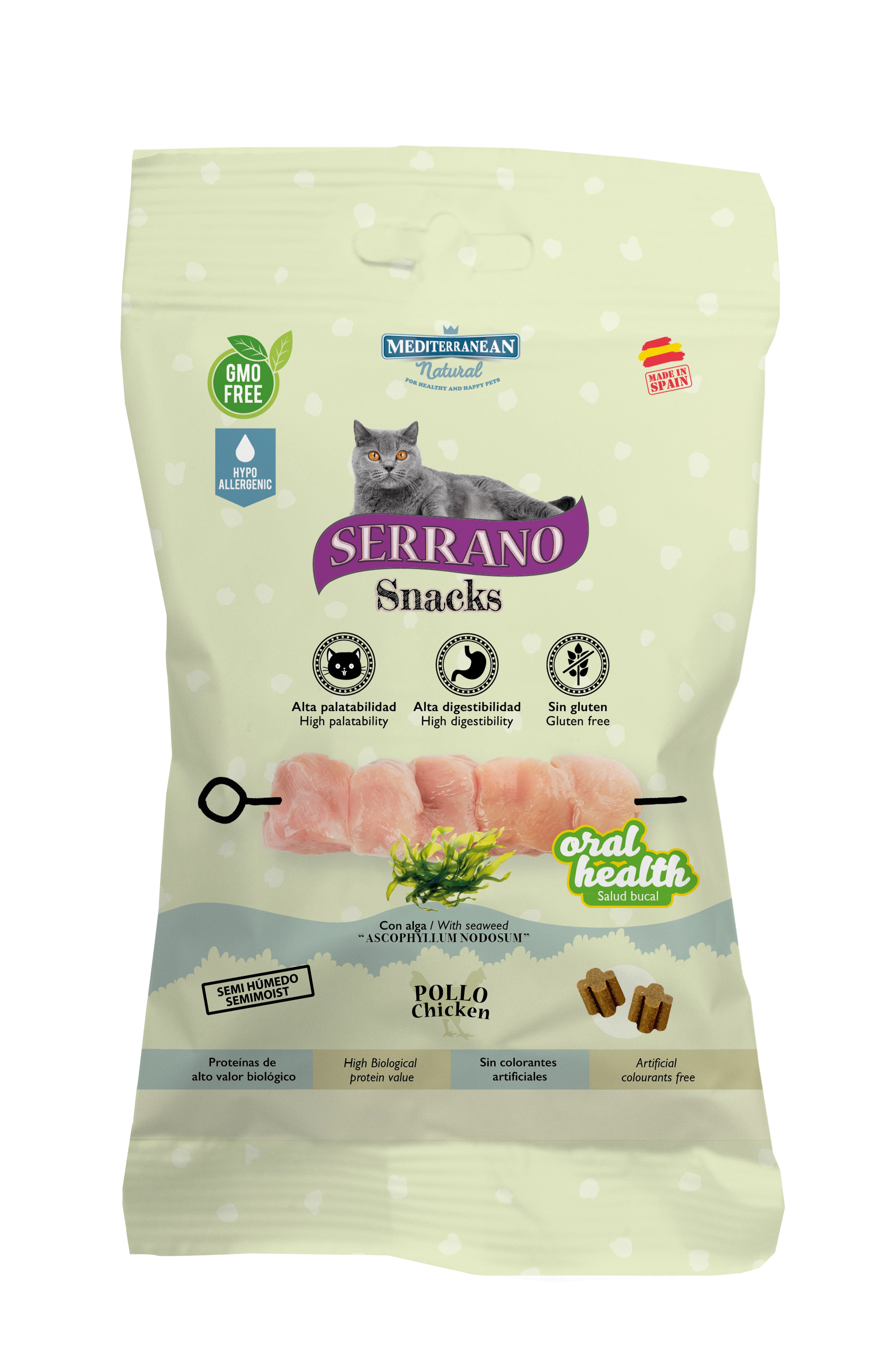 Serrano Snacks Macskáknak Oral Care Mindennapos Szájhigiénia Támogatására Csirkével 50 g