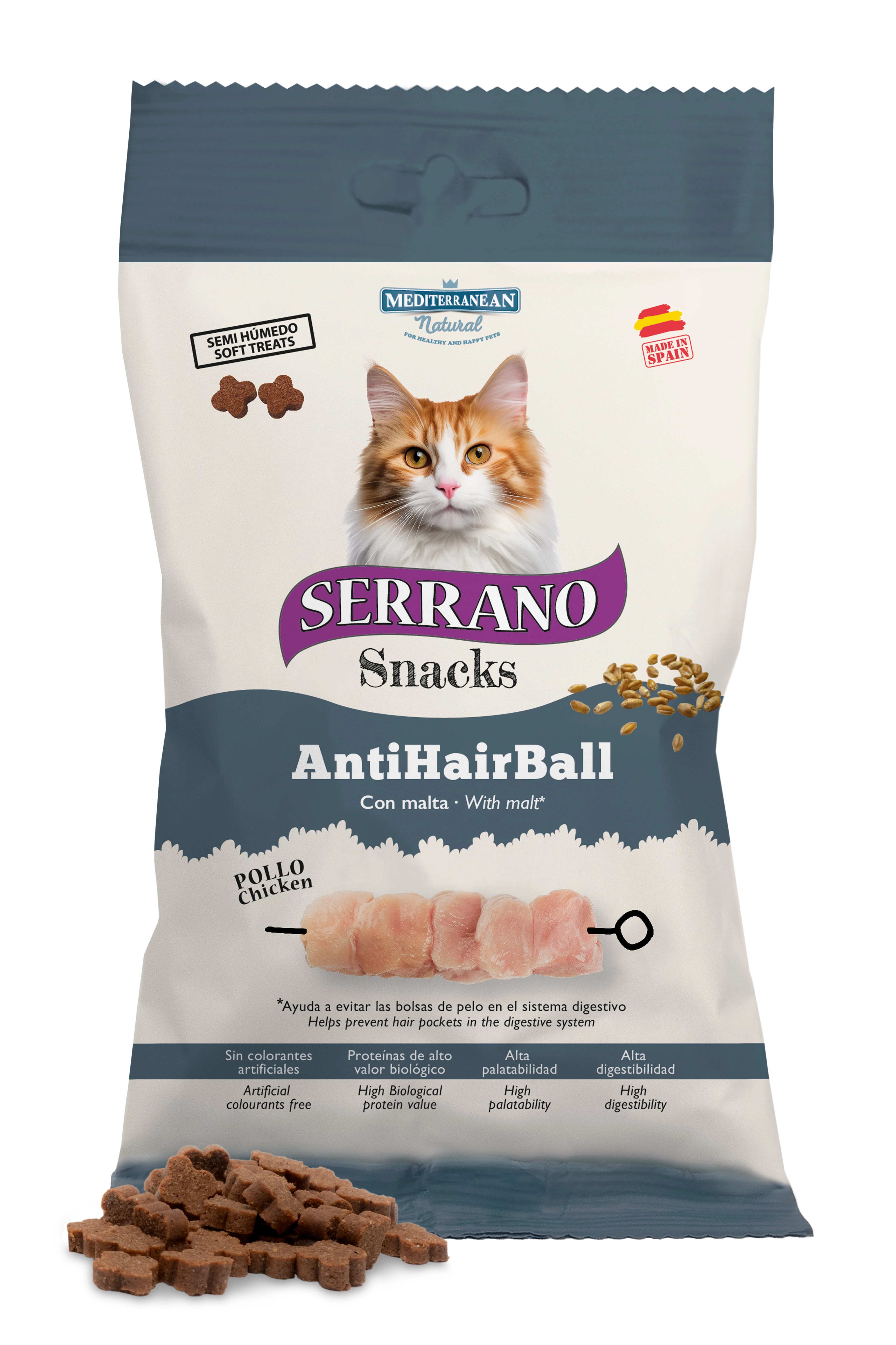 Serrano Snacks Macskáknak Anti Hairball Szőrlabda Ellen Csirkével 50 g