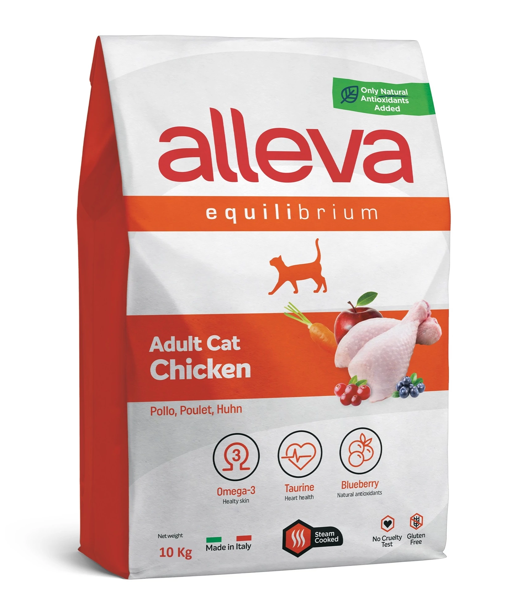 Alleva Equilibrium Felnőtt Macskáknak Csirke 10 kg, gluténmentes