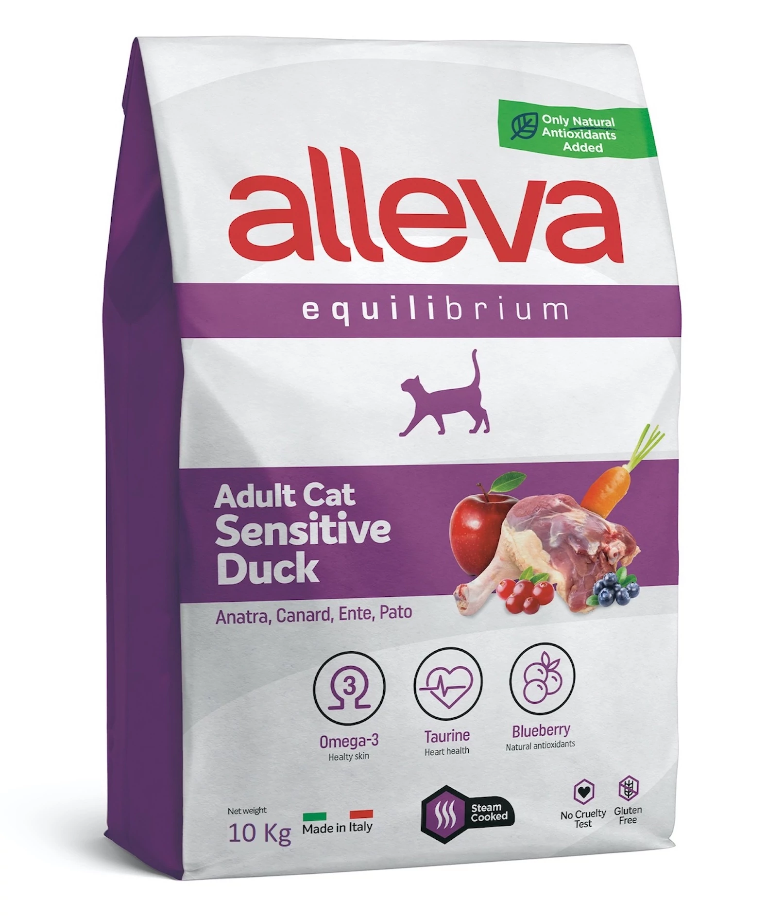 Alleva Equilibrium Érzékeny Felnőtt Macskáknak Kacsa 10 kg, gluténmentes