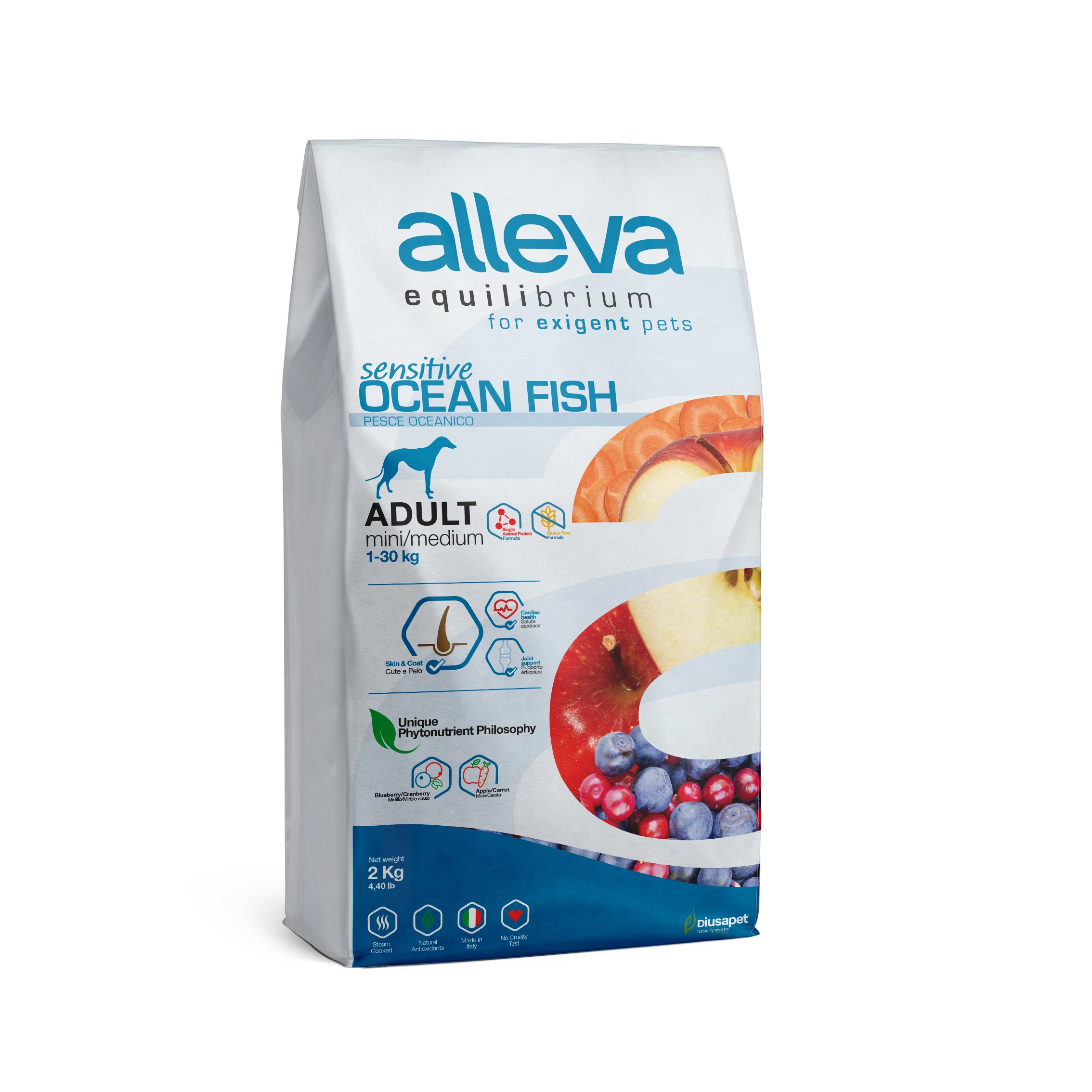 Alleva Equilibrium Mini / Medium Érzékeny Felnőtt Kutyáknak Tengeri hal 2 kg, gluténmentes
