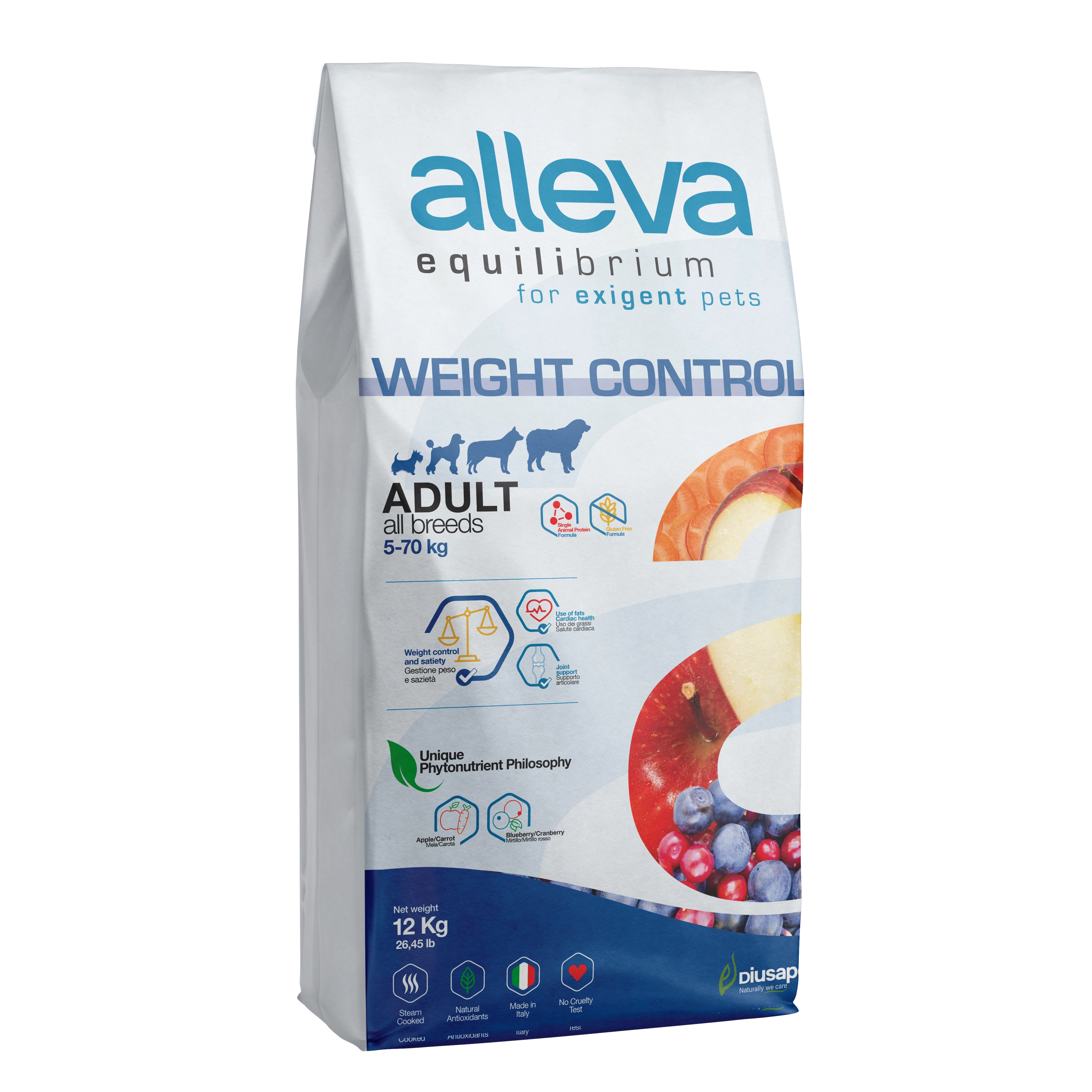 Alleva Equilibrium Súlykontroll Felnőtt Kutyáknak Csirke & Tengeri hal 12 kg, gluténmentes